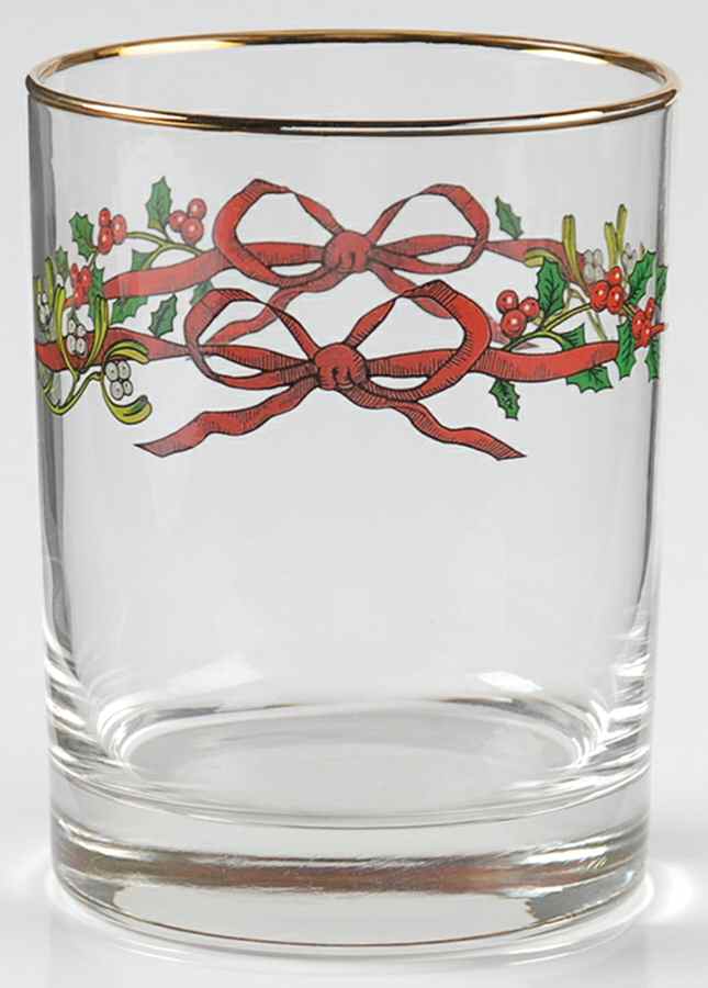 Holly Ribbons 14 Oz Glassware Double Old Fashioned by Royal Worcester-1