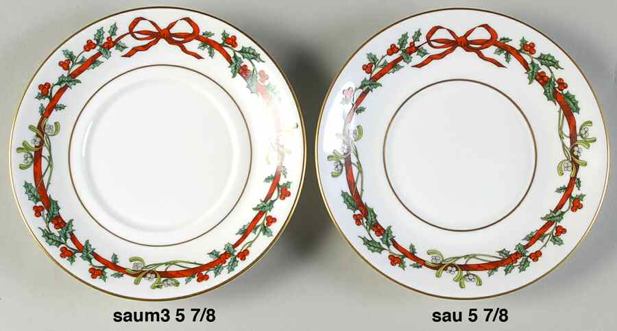 Holly Ribbons Saucer for Flat Cup by Royal Worcester-1