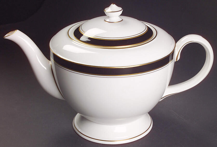 Howard Black (Gold Trim) Teapot & Lid by Royal Worcester-1