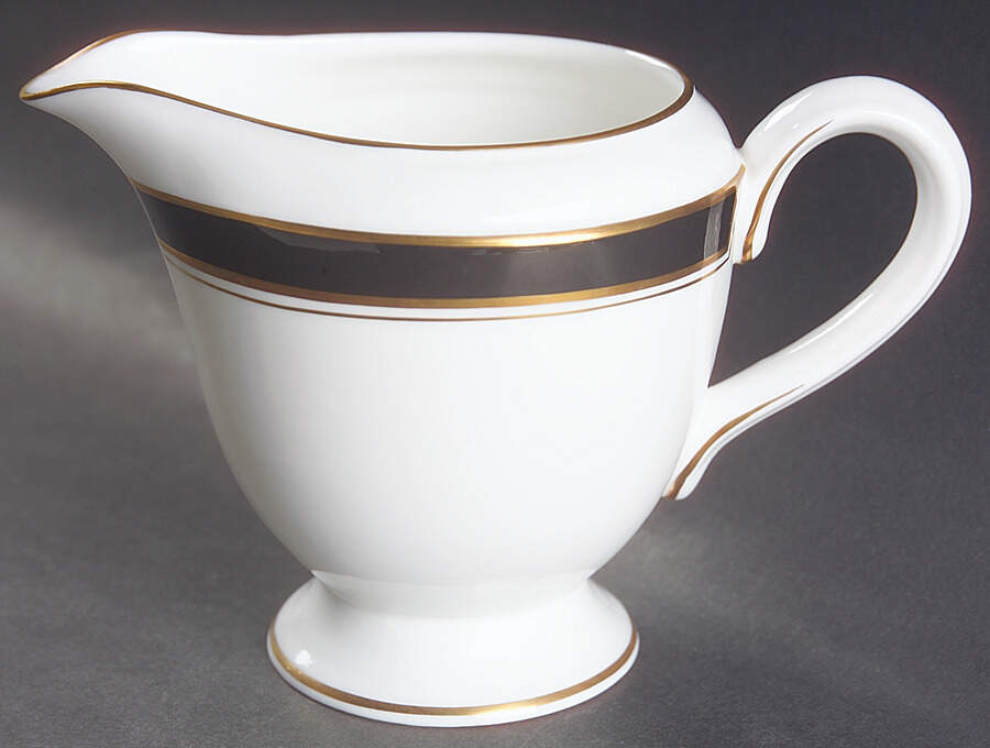 Howard Black (Gold Trim) Creamer by Royal Worcester-1