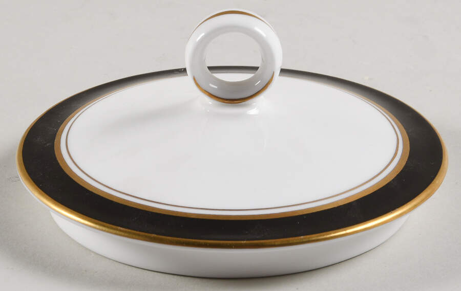 Howard Black (Gold Trim) Lid for Sugar Bowl by Royal Worcester-1