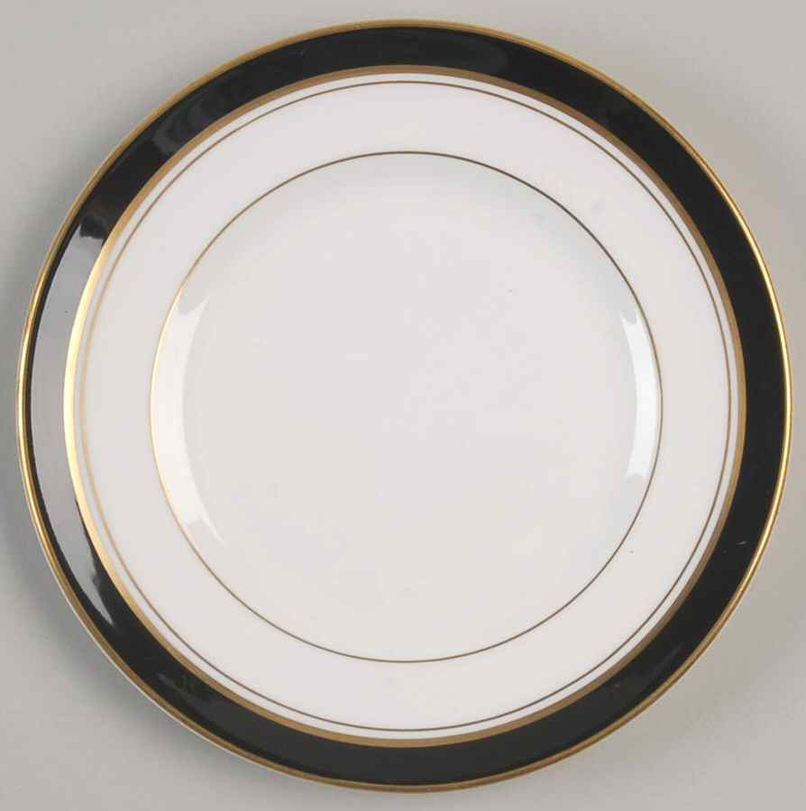 Howard Black (Gold Trim) Bread & Butter Plate by Royal Worcester-1