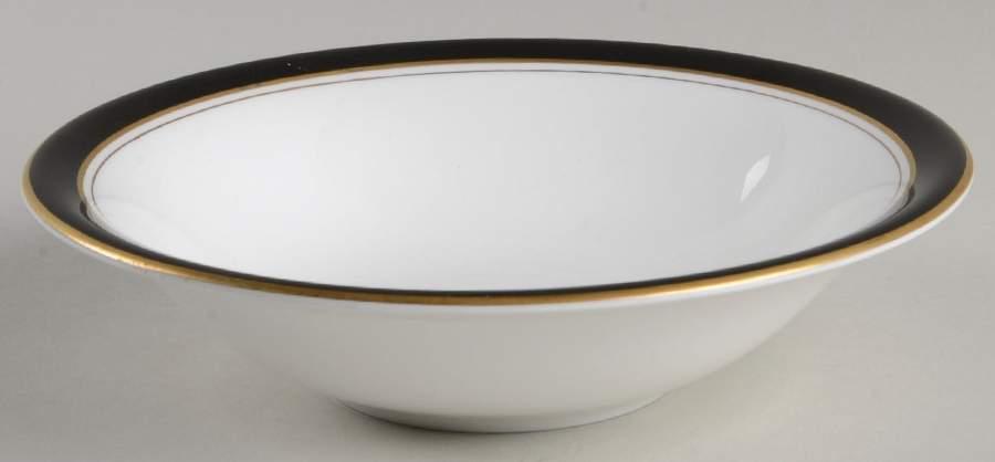 Howard Black (Gold Trim) Coupe Cereal Bowl by Royal Worcester-1