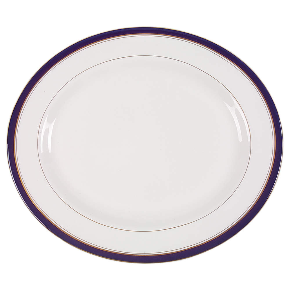 Howard-Cobalt Blue (Gold Trim) 13" Oval Serving Platter by Royal Worcester-1