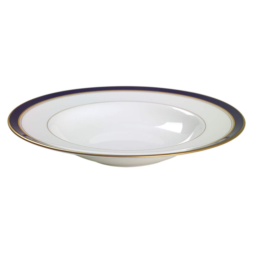 Howard-Cobalt Blue (Gold Trim) Large Rim Soup Bowl by Royal Worcester-1