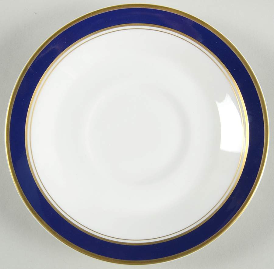 Howard-Cobalt Blue (Gold Trim) Saucer for Footed Cup by Royal Worcester-1