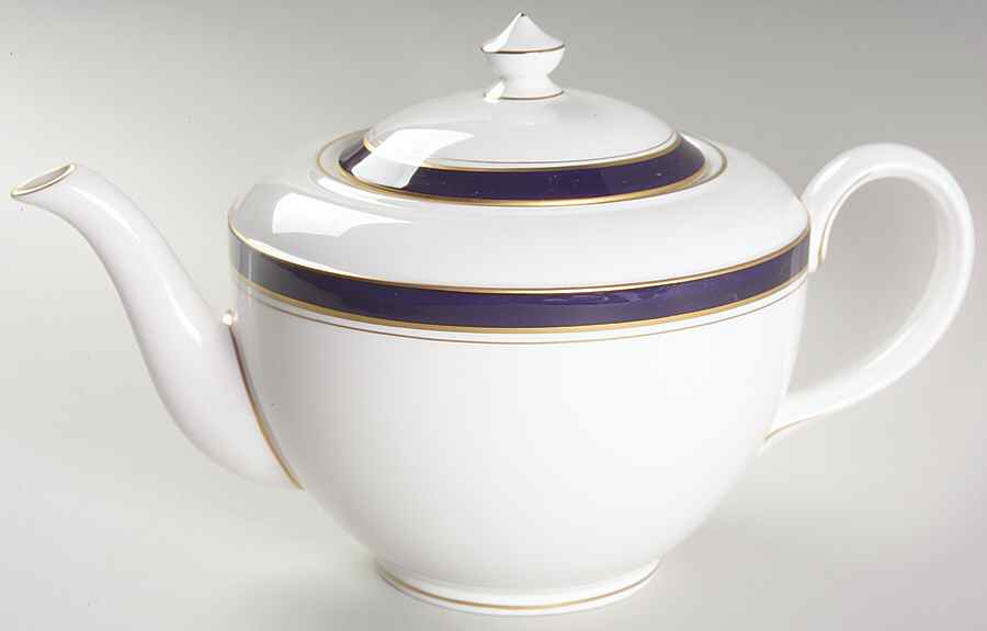 Howard-Cobalt Blue (Gold Trim) Teapot & Lid by Royal Worcester-1