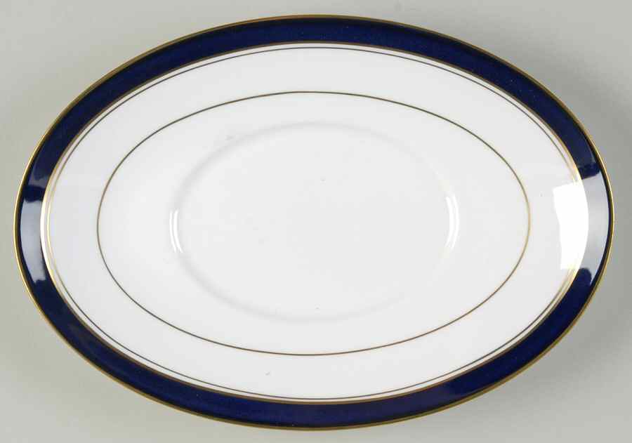 Howard-Cobalt Blue (Gold Trim) Underplate for Gravy Boat by Royal Worcester-1