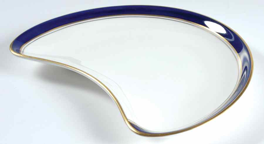 Howard-Cobalt Blue (Gold Trim) Crescent Salad Plate by Royal Worcester-1