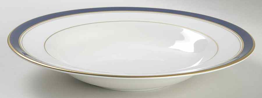 Howard-Cobalt Blue (Gold Trim) Large Rim Soup Bowl by Royal Worcester-1