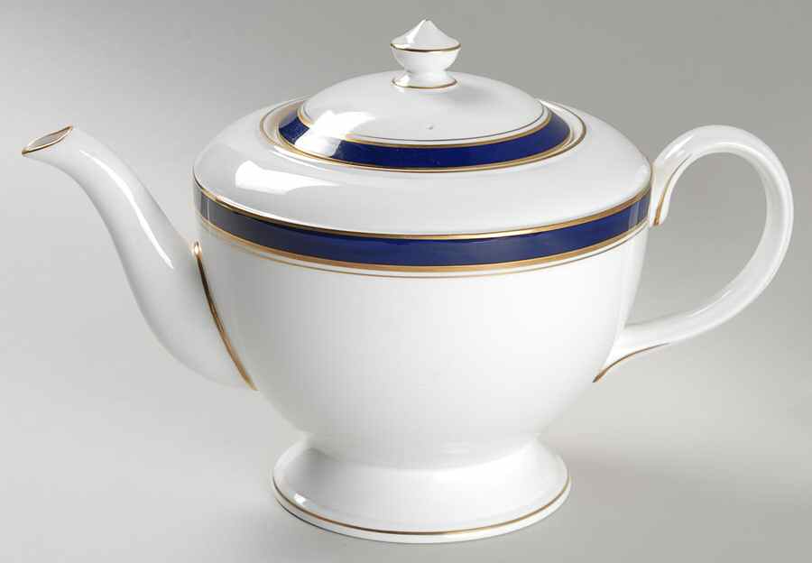 Howard-Cobalt Blue (Gold Trim) Teapot & Lid by Royal Worcester-1