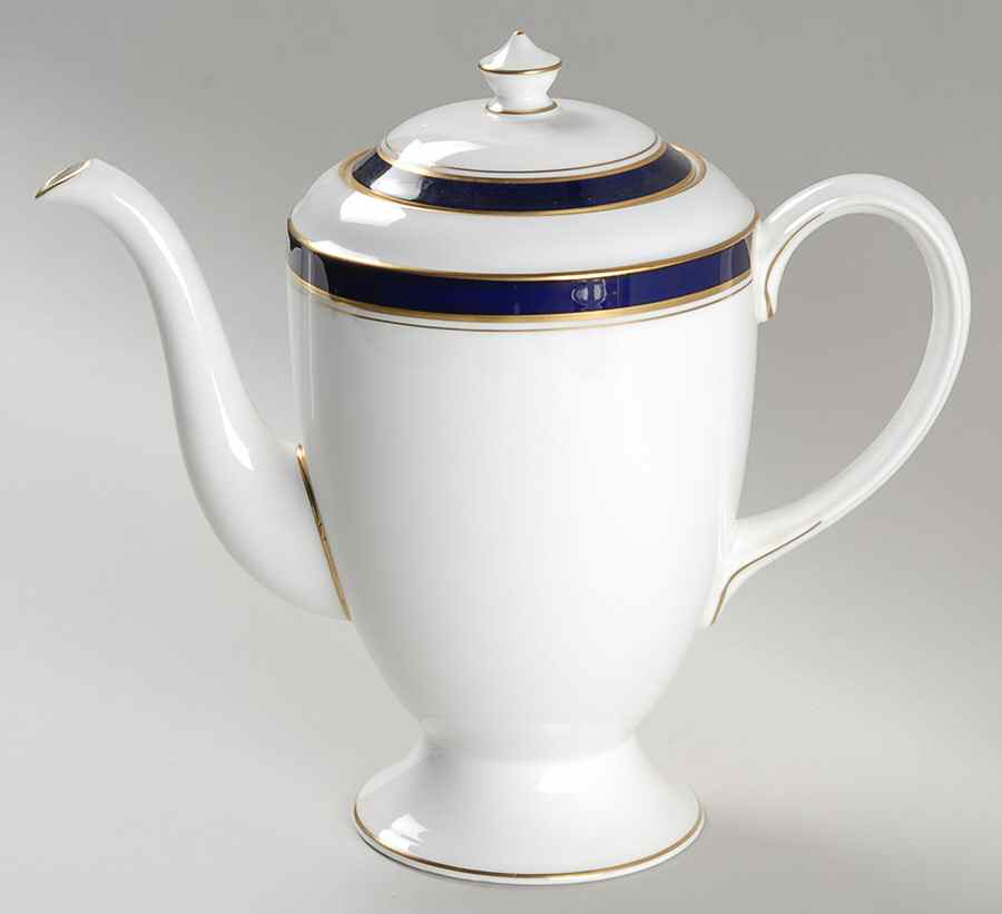Howard-Cobalt Blue (Gold Trim) Coffee Pot & Lid by Royal Worcester-1