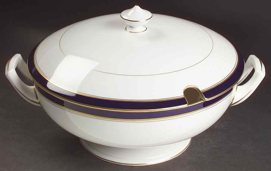 Howard-Cobalt Blue (Gold Trim) Tureen &  Lid by Royal Worcester-1