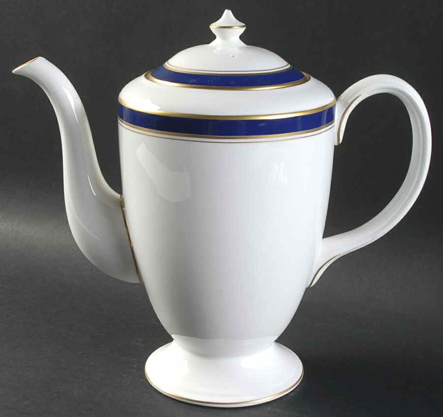 Howard-Cobalt Blue (Gold Trim) Coffee Pot & Lid by Royal Worcester-1