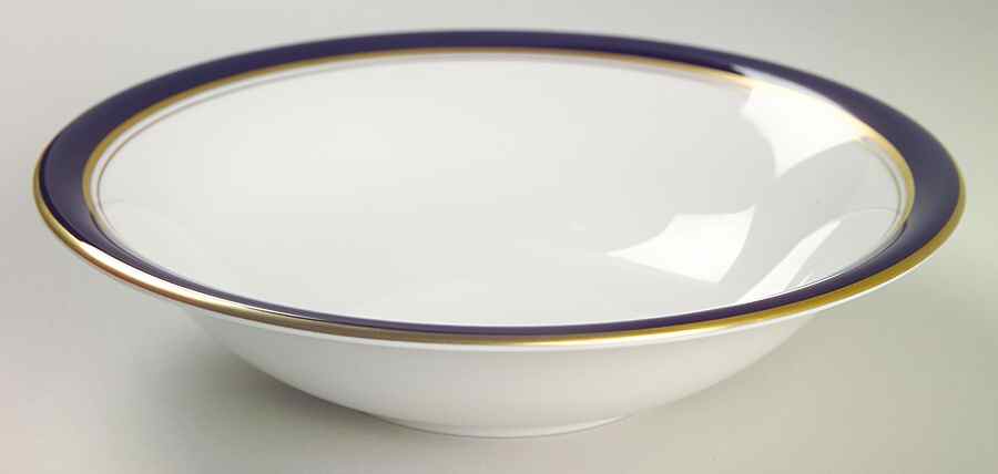 Howard-Cobalt Blue (Gold Trim) Coupe Cereal Bowl by Royal Worcester-1