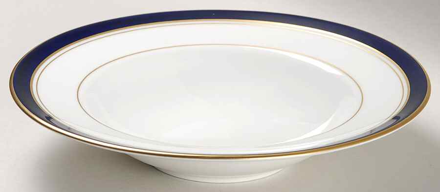 Howard-Cobalt Blue (Gold Trim) Rim Soup Bowl by Royal Worcester-1