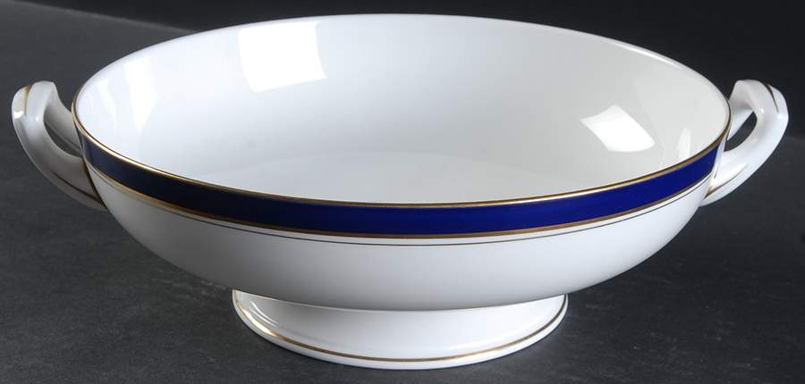 Howard-Cobalt Blue (Gold Trim) Round Vegetable No Lid by Royal Worcester-1