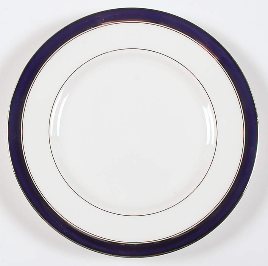 Howard Cobalt Blue (Platinum Trim) Salad Plate by Royal Worcester-1