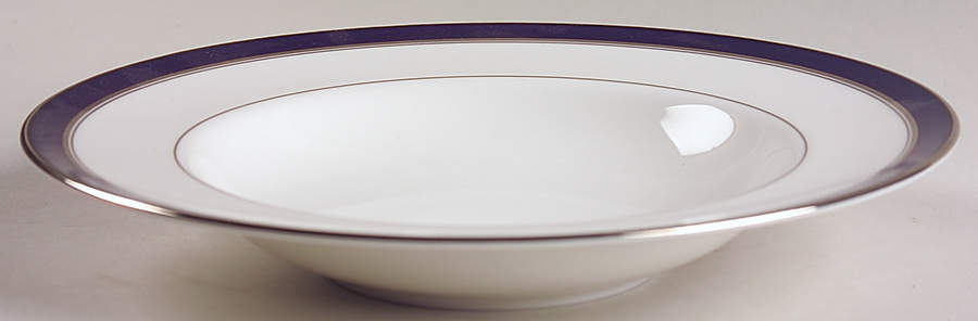 Howard Cobalt Blue (Platinum Trim) Large Rim Soup Bowl by Royal Worcester-1