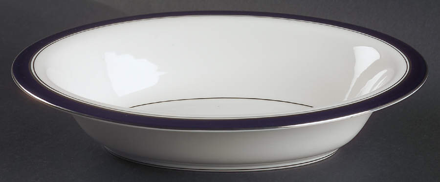 Howard Cobalt Blue (Platinum Trim) 10" Oval Vegetable Bowl by Royal Worcester-1