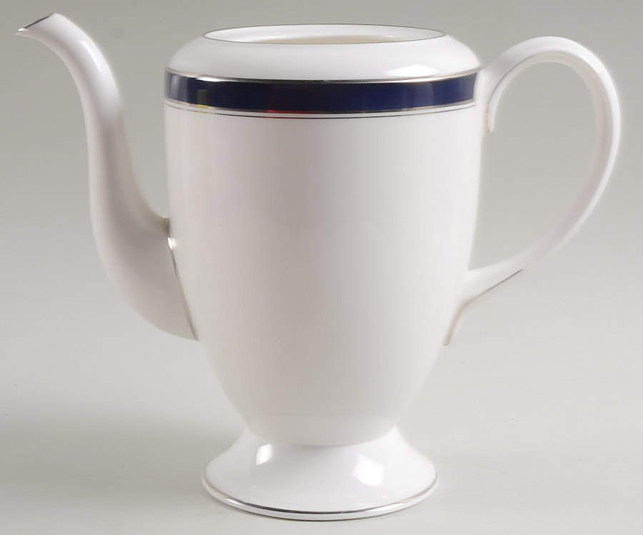 Howard Cobalt Blue (Platinum Trim) Coffee Pot No Lid by Royal Worcester-1