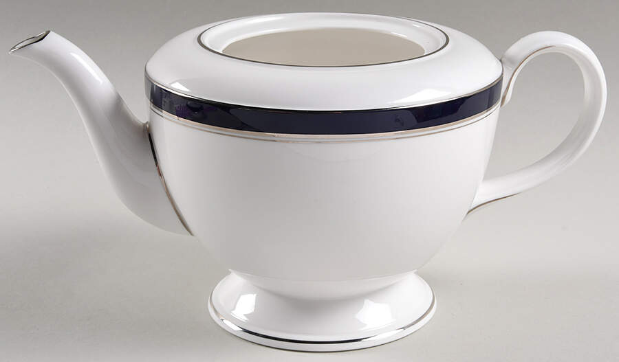Howard Cobalt Blue (Platinum Trim) Teapot No Lid by Royal Worcester-1