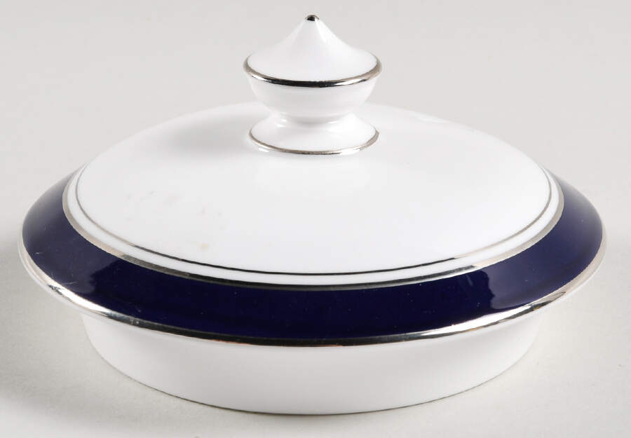 Howard Cobalt Blue (Platinum Trim) Lid for Teapot by Royal Worcester-1