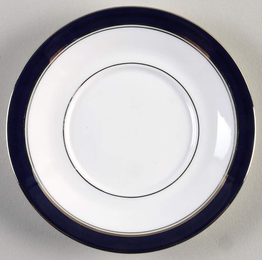 Howard Cobalt Blue (Platinum Trim) Saucer by Royal Worcester-1