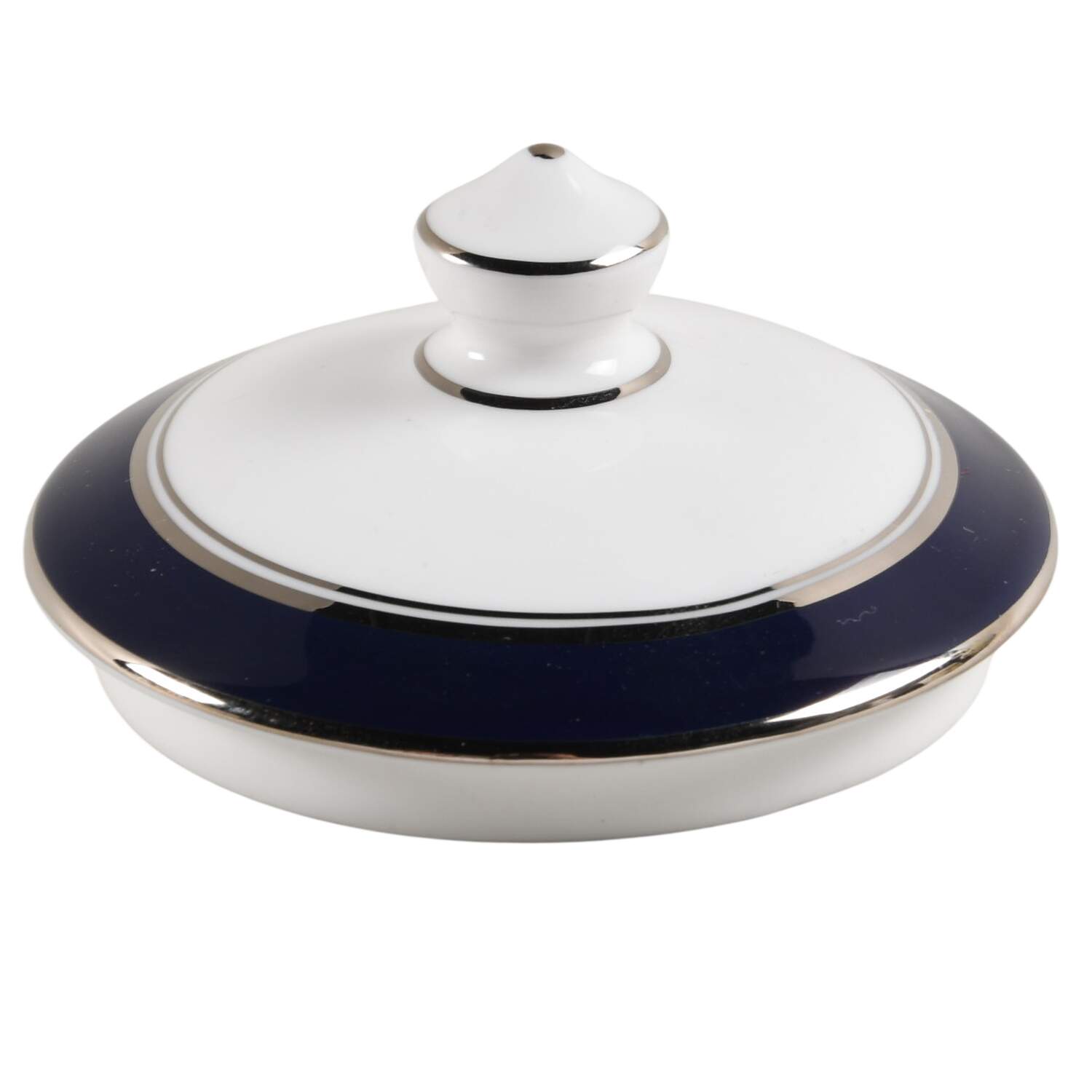 Howard Cobalt Blue (Platinum Trim) Lid for Sugar Bowl by Royal Worcester-1