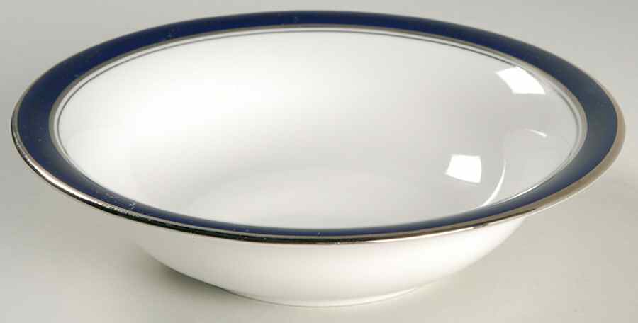 Howard Cobalt Blue (Platinum Trim) Coupe Cereal Bowl by Royal Worcester-1