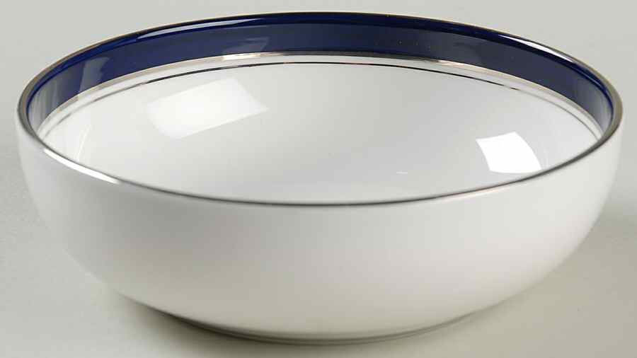 Howard Cobalt Blue (Platinum Trim) Fruit/Dessert (Sauce) Bowl by Royal Worcester-1