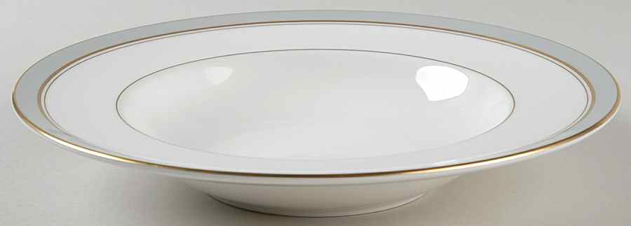 Howard Gray (Gold Trim) Large Rim Soup Bowl by Royal Worcester-1