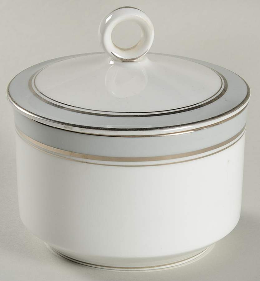 Howard Gray (Platinum Trim) Sugar Bowl & Lid by Royal Worcester-1