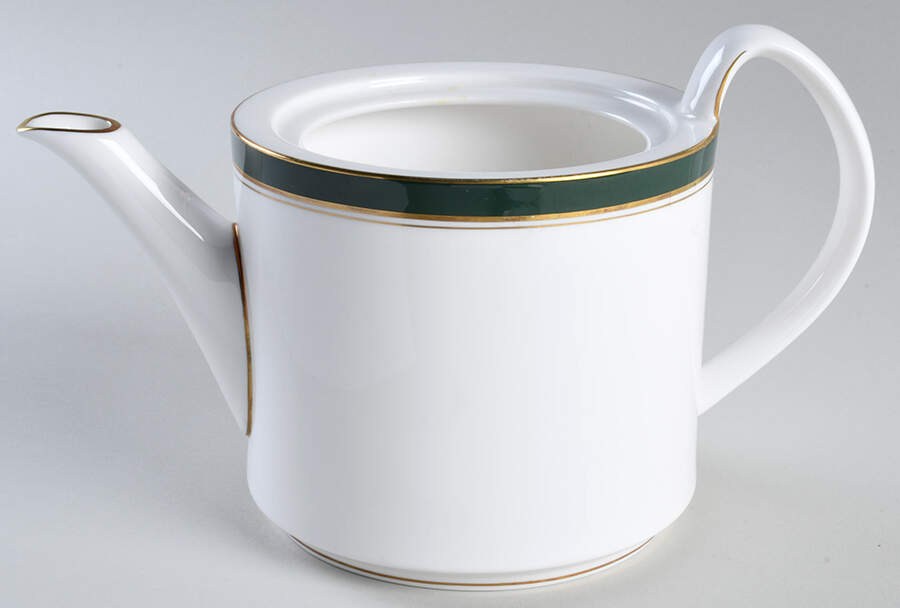 Howard Leather Green Teapot No Lid by Royal Worcester-1