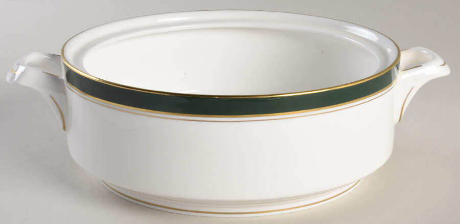 Howard Leather Green Round Vegetable No Lid by Royal Worcester-1