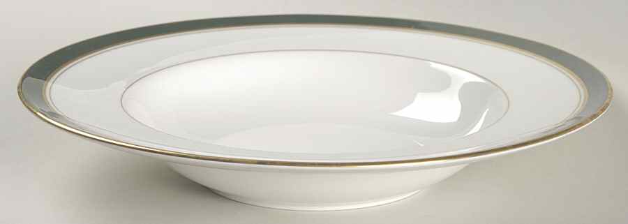 Howard Leather Green Large Rim Soup Bowl by Royal Worcester-1