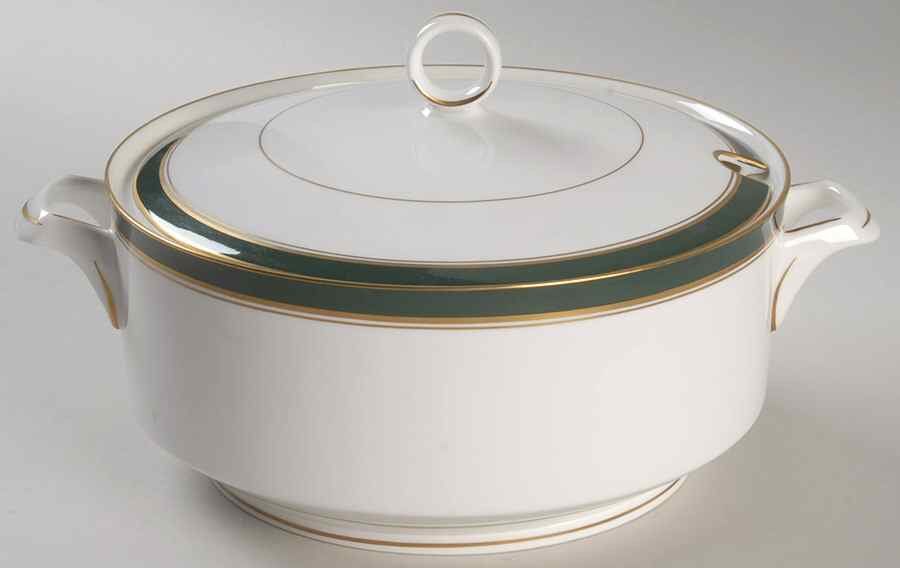 Howard Leather Green Tureen & Lid by Royal Worcester-1