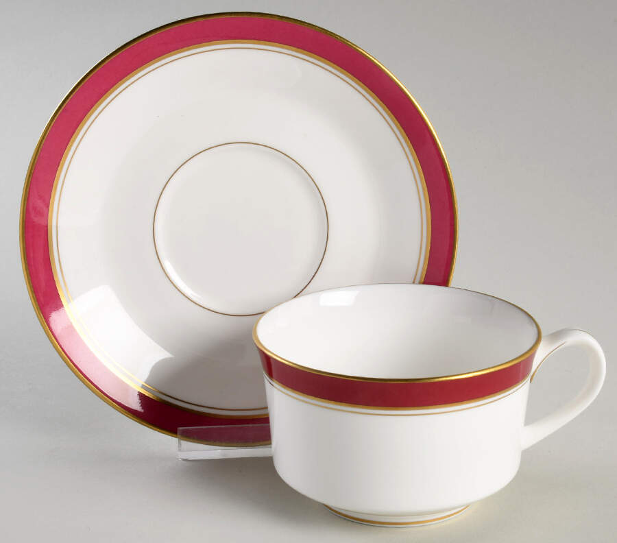 Howard Ruby Flat Cup & Saucer Set by Royal Worcester-1