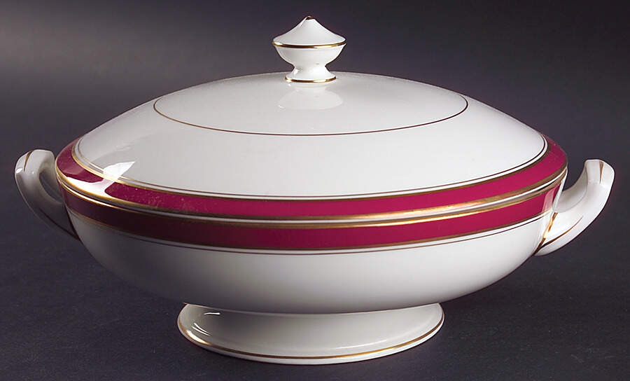 Howard Ruby Round Covered Vegetable by Royal Worcester-1