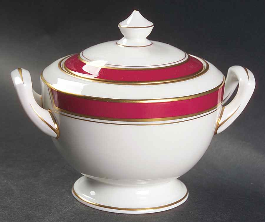 Howard Ruby Sugar Bowl & Lid by Royal Worcester-1