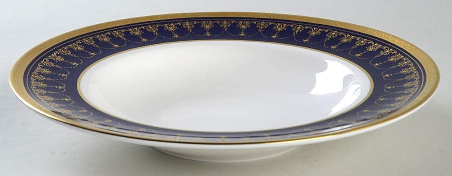 Imperial Blue Large Rim Soup Bowl by Royal Worcester-1