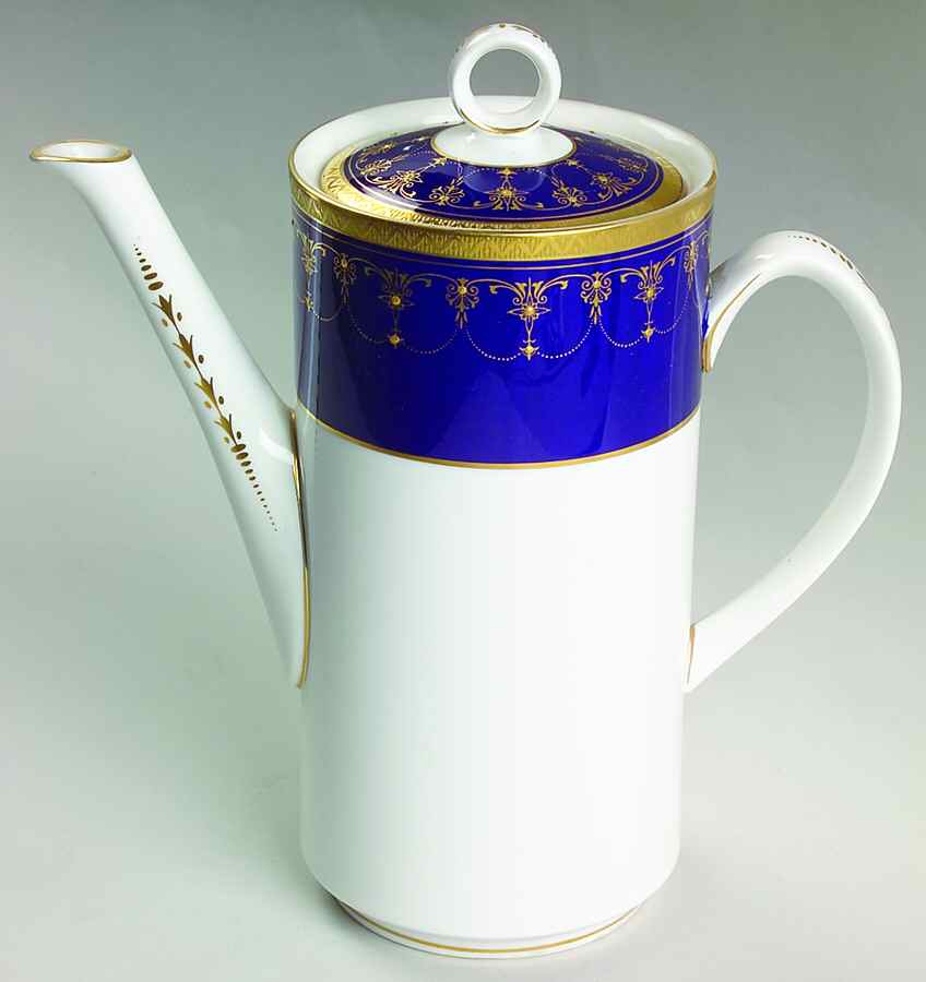 Imperial Blue Coffee Pot & Lid by Royal Worcester-1