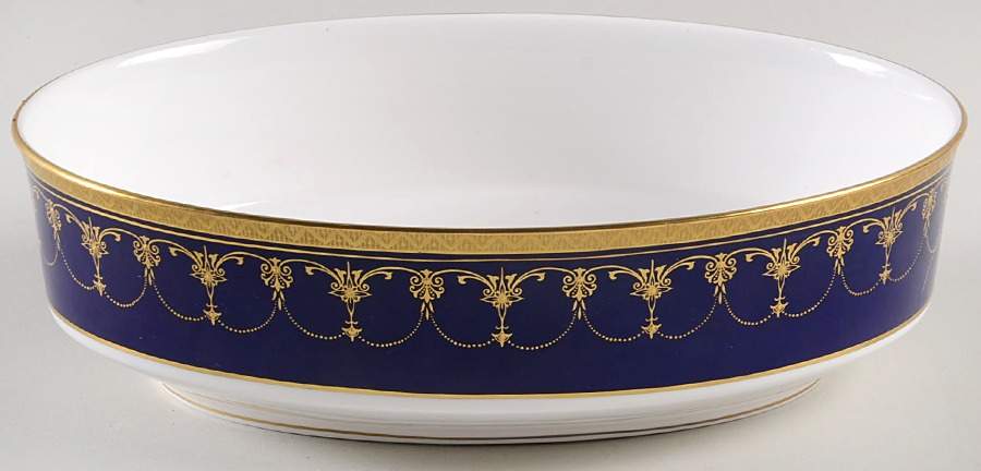 Imperial Blue 8" Oval Vegetable Bowl by Royal Worcester-1