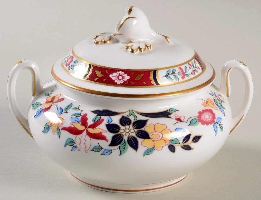 Imari Flowers Sugar Bowl & Lid by Royal Worcester-1