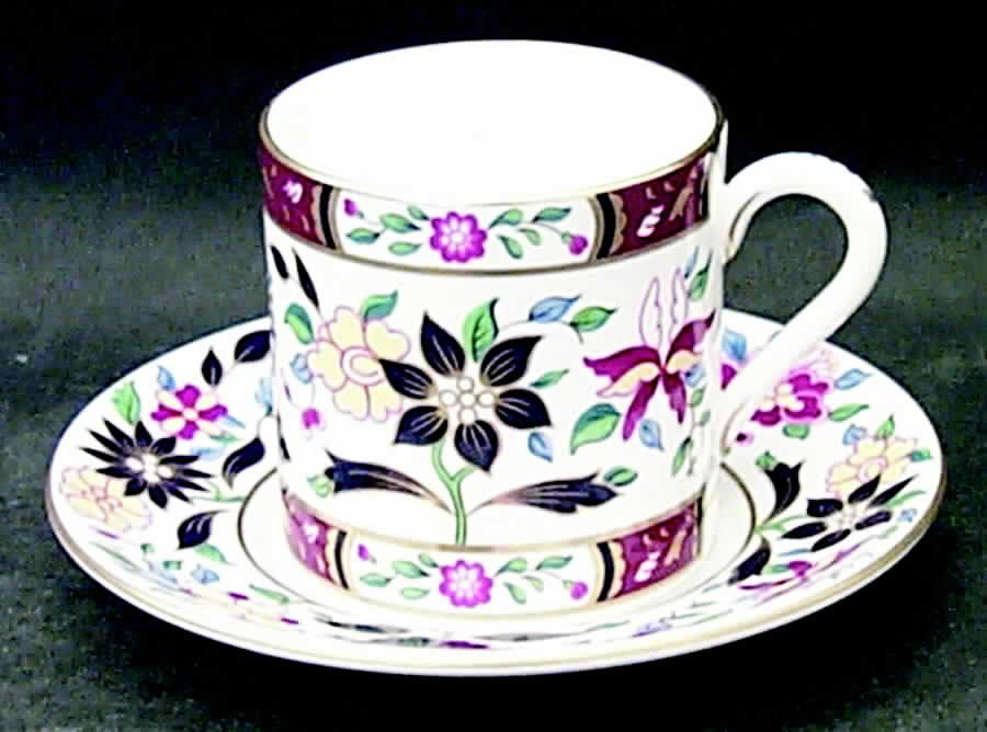 Imari Flowers Flat Demitasse Cup & Saucer Set by Royal Worcester-1