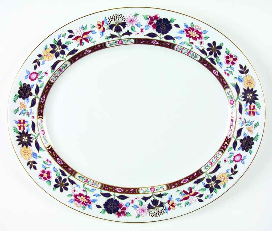 Imari Flowers 15" Oval Serving Platter by Royal Worcester-1