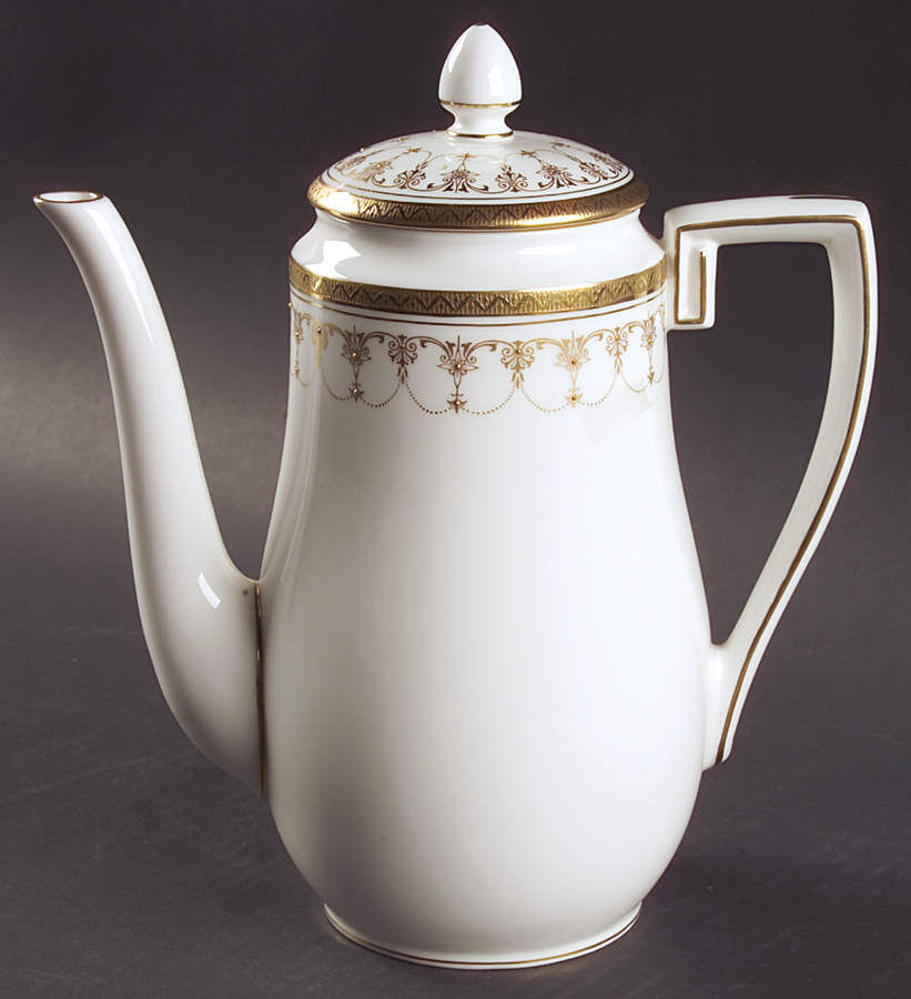 Imperial White Coffee Pot & Lid by Royal Worcester-1