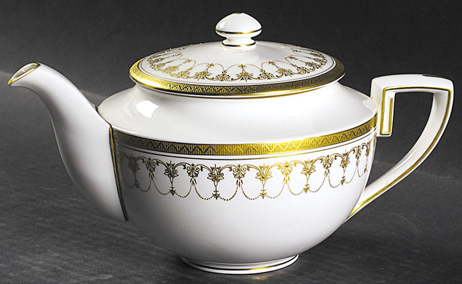 Imperial White Teapot & Lid by Royal Worcester-1