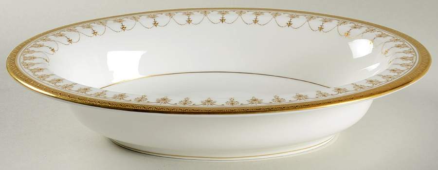 Imperial White 10" Oval Vegetable Bowl by Royal Worcester-1