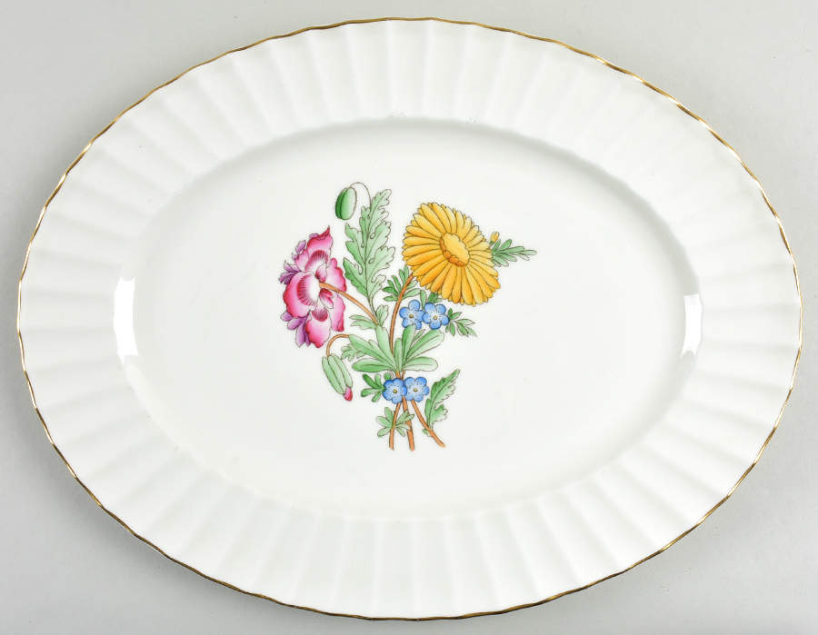 Indian Sprays 13" Oval Serving Platter by Royal Worcester-1